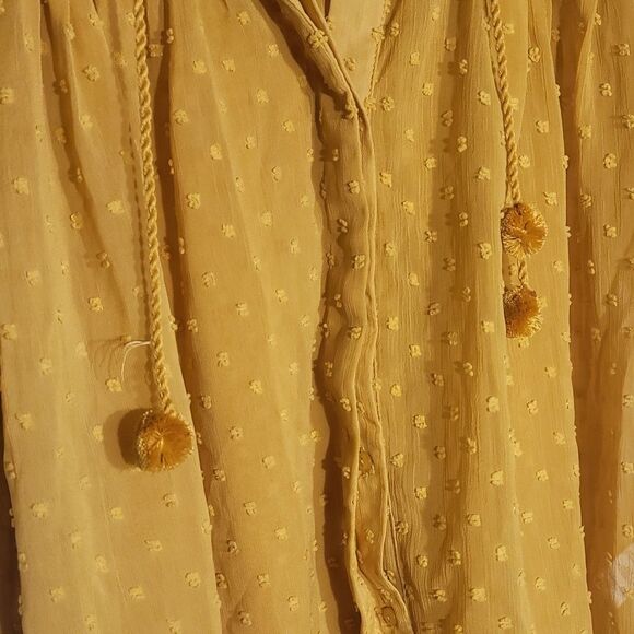 Bishop + Young Sienna Blouse XS NWT Golden Rod Button Down Top MSRP $105 - Picture 4 of 10